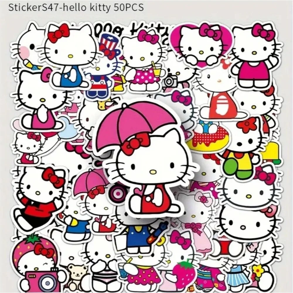 Hello Kitty stickers sanrio cartoon kitty decals diy decorations